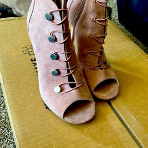 CHARLES by Charles David pink suede bootie
